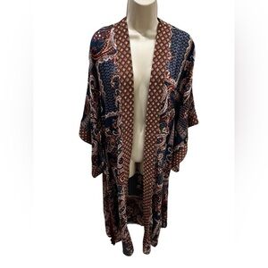 GIGIO USA kimono cover up sheer paisley print